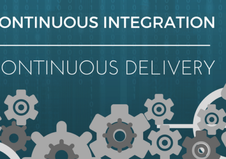 Two software engineers collaborating on a CI/CD pipeline dashboard, with code merge icons and automated build status indicators. Keywords: hire continuous integration engineers, expert DevOps engineers.