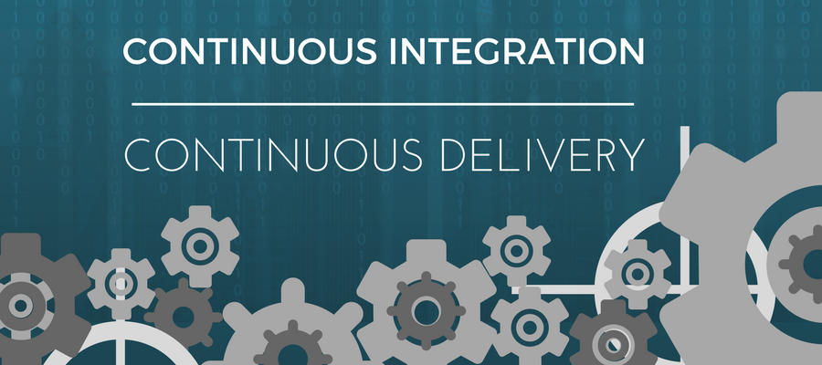Two software engineers collaborating on a CI/CD pipeline dashboard, with code merge icons and automated build status indicators. Keywords: hire continuous integration engineers, expert DevOps engineers.