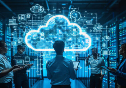 IT team managing Enterprise Cloud servers and data flow in a US-based data center