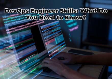 A structured infographic-style image featuring a magnifying glass over a checklist of technical competencies, including CI/CD pipelines, container orchestration, cloud infrastructure, and monitoring tools. The headline reads "Essential Skills to Look for When Hiring DevOps Engineers." The visual emphasizes the critical Essential Skills required to identify top-tier DevOps talent for modern software delivery.