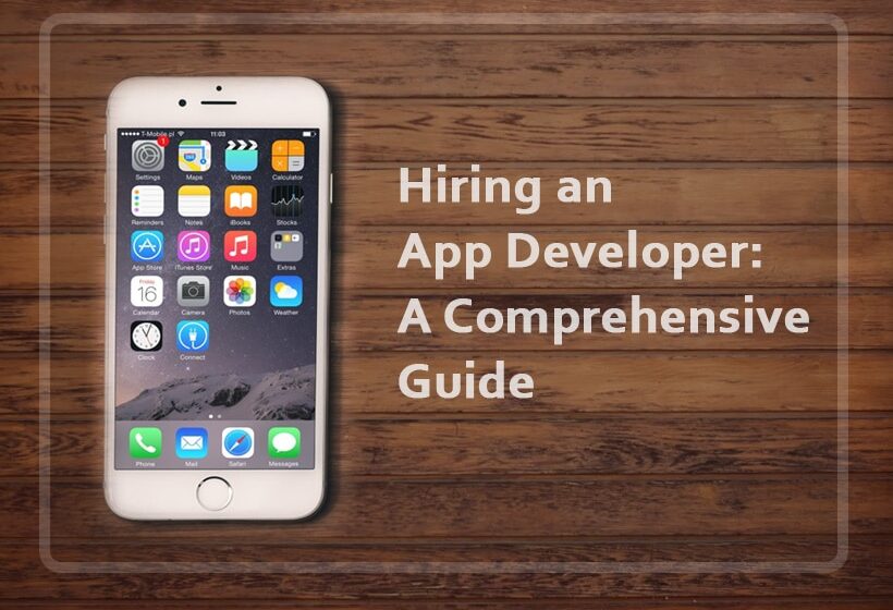 A modern digital workspace illustration featuring a glowing application interface connected to various API endpoints, microservices, and developer tools on a laptop screen. Overlaid text reads "How to Hire API Developers for Modern Applications." The image visually guides the viewer through the process of finding and hiring skilled API Developers who can build scalable, future-ready software solutions.