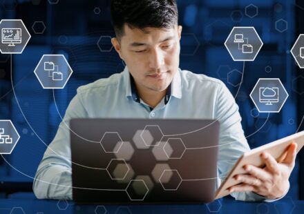 Recruiter comparing candidate skill profiles against a company Tech Stack on a digital dashboard, building a shortlist of matching engineers