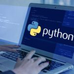 An illustration featuring a Python logo integrated into a backend server architecture, with interconnected database cylinders, API endpoints, and microservice nodes. A hiring manager silhouette reviews a candidate profile on a tablet, while code snippets using Django and FastAPI float in the background. A magnifying glass highlights key skill indicators like scalability, security, and performance. Overlaid text reads "What Hiring Managers Should Know About Python Backend Talent." The image represents the essential insights for evaluating Python Backend Talent.